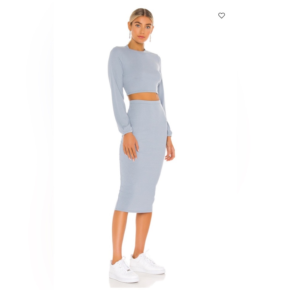 Superdown Lena Midi Set in Dusty Blue size Small